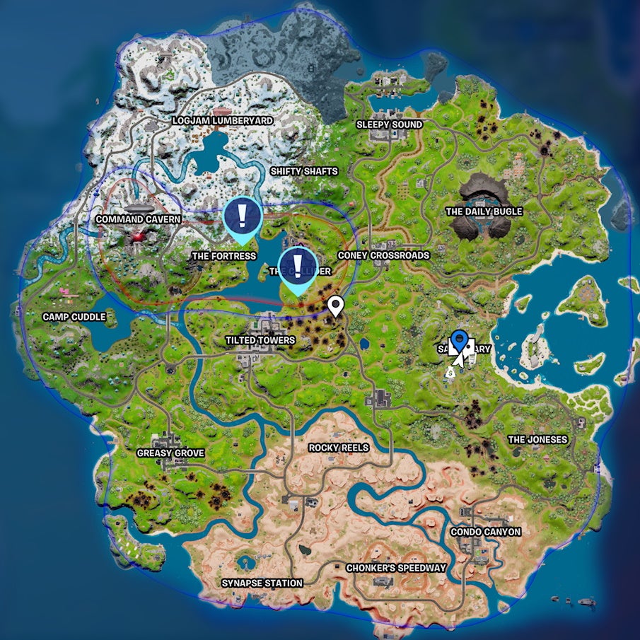 Fortnite Doomsday Control Key locations, where to find Doomsday Control
